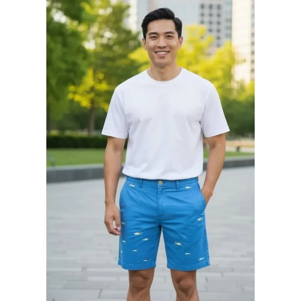 Vineyard Vines Blue Shark Pattern Men's Shorts